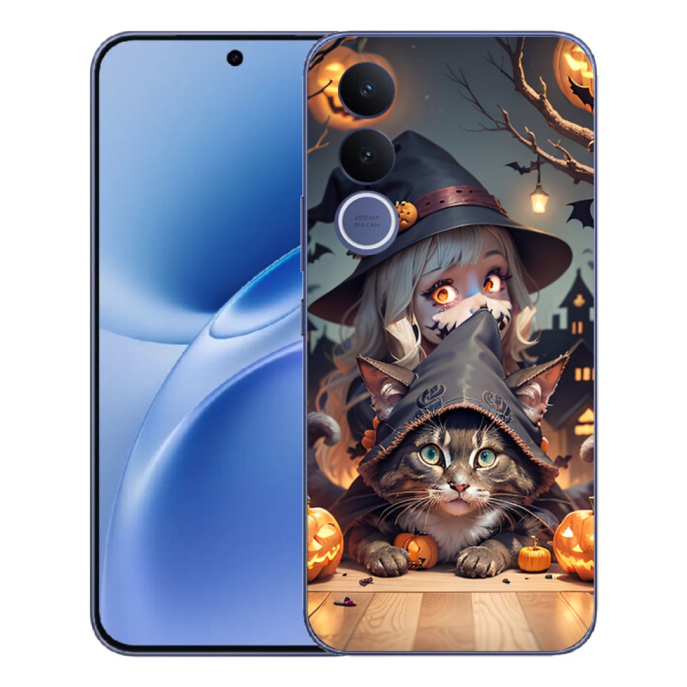 mmCase gél tok a Vivo V70 FE-hez – boszorkány macskával
