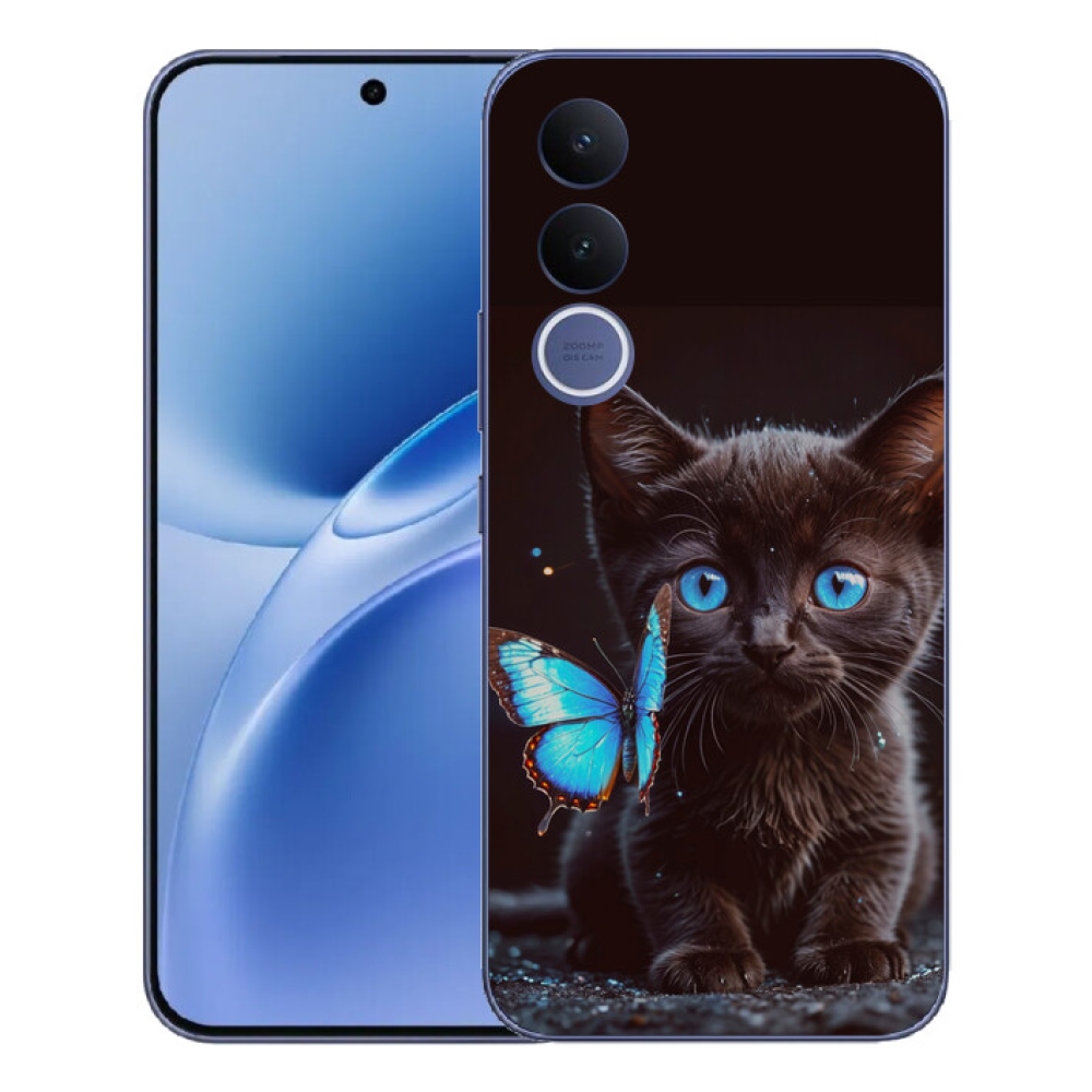 mmCase gél tok a Vivo V70 FE-hez – fekete cica 3