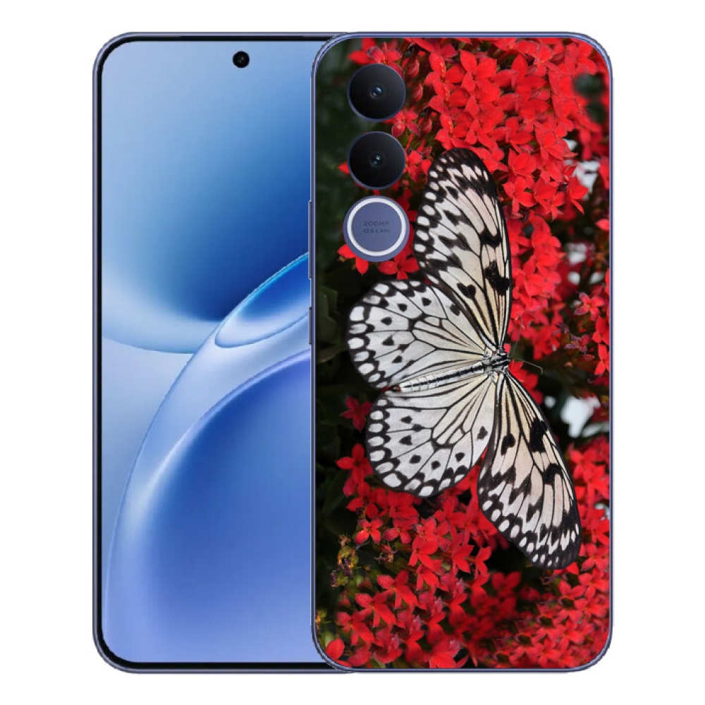 mmCase géltok a Vivo V70 FE-hez – fekete-fehér pillangó 1