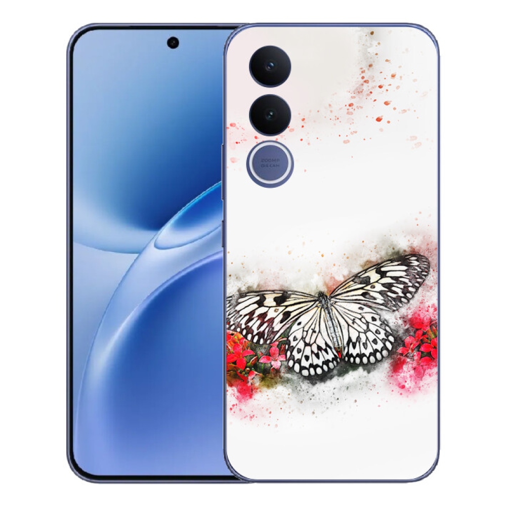 mmCase géltok a Vivo V70 FE-hez – fekete-fehér pillangó