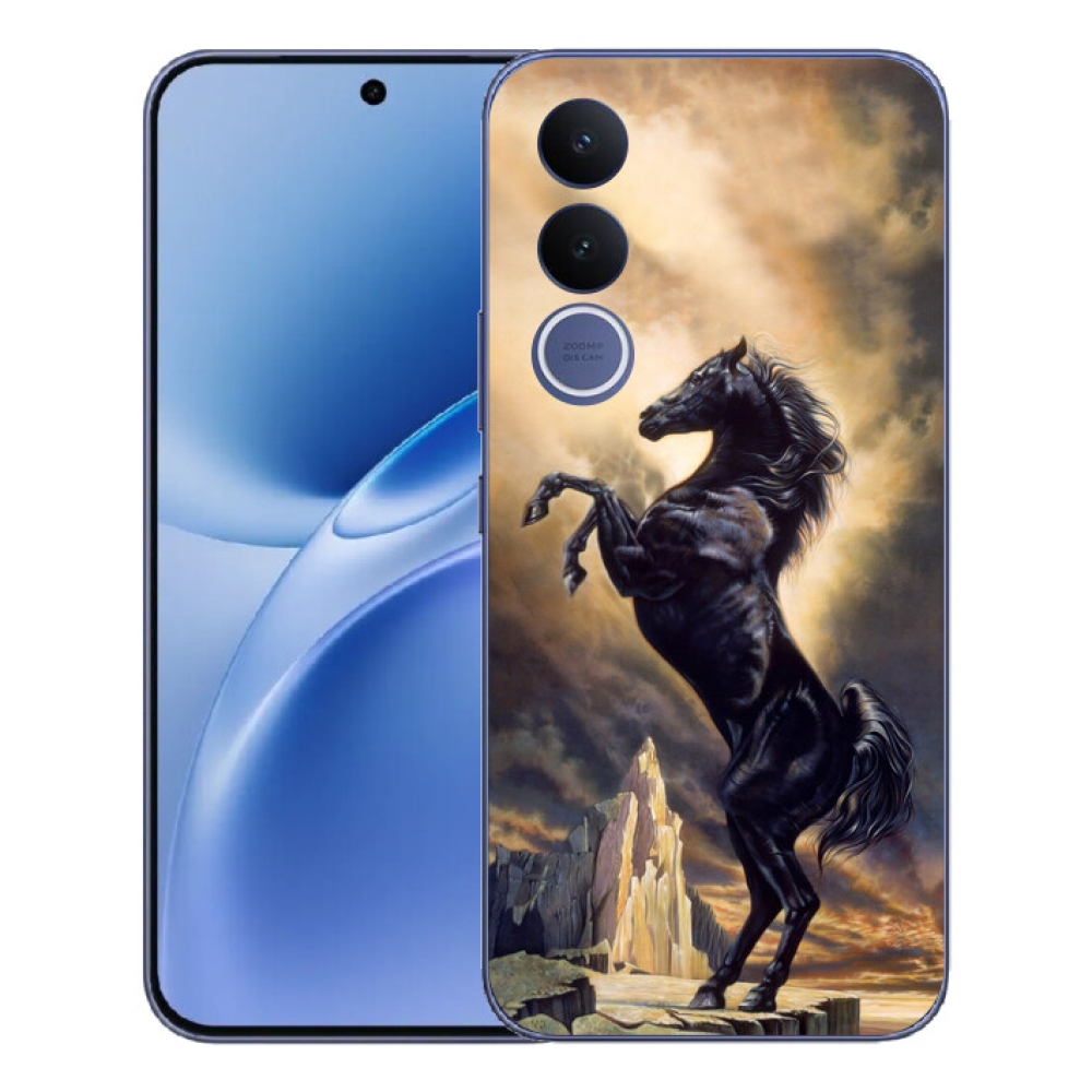 mmCase géltok a Vivo V70 FE-hez – fekete, rajzolt ló