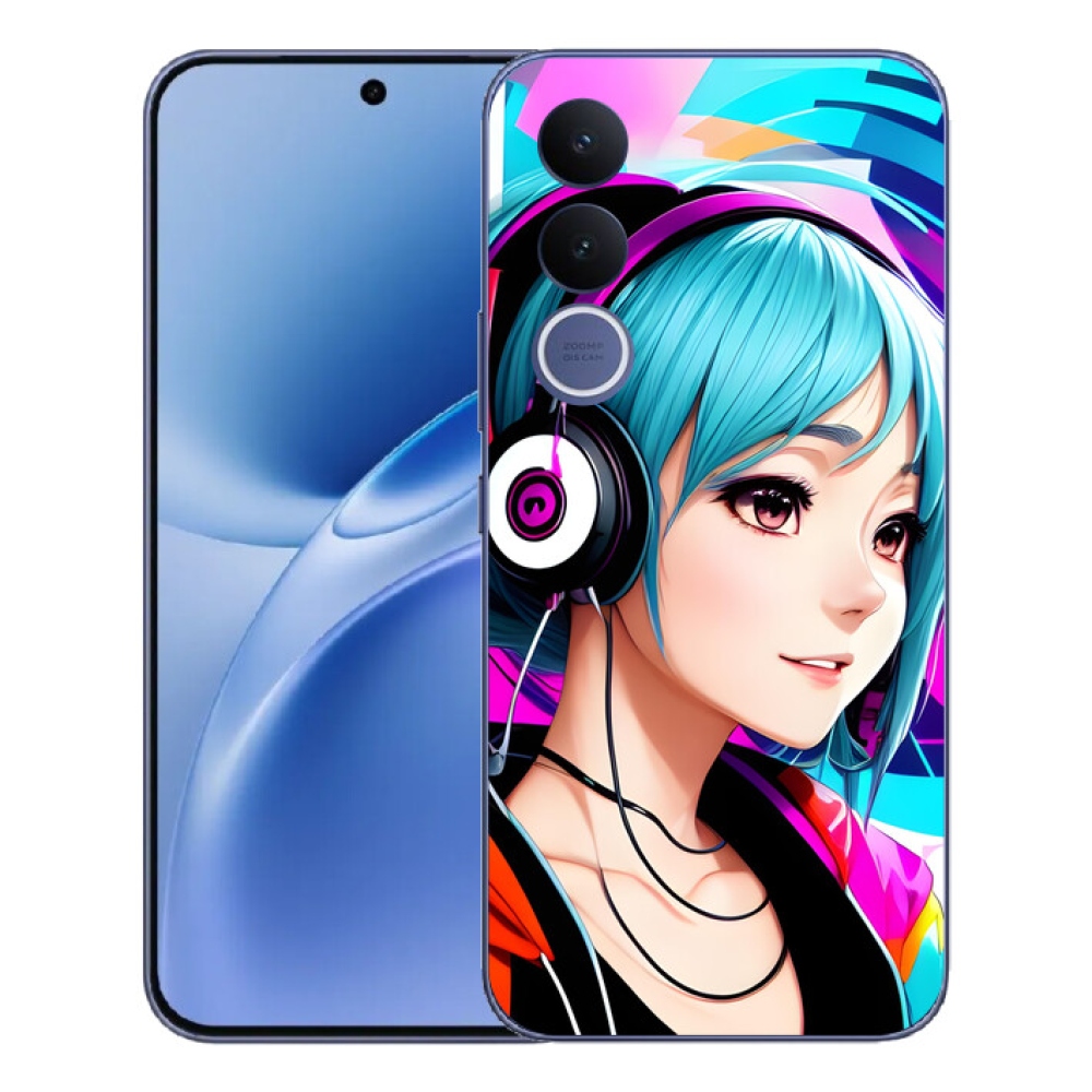 mmCase géltok a Vivo V70 FE-hez – fejhallgatóval ellátott lány