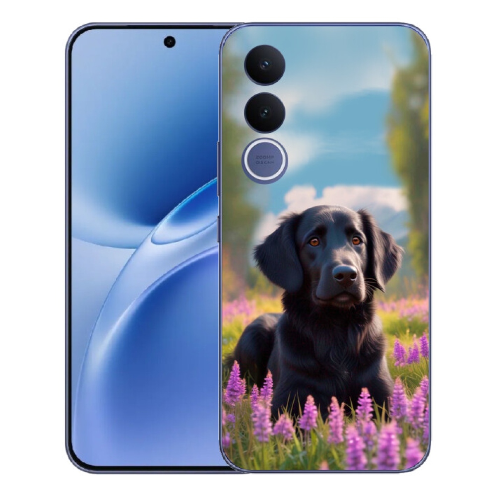 mmCase gélhuzat a Vivo V70 FE-hez – elegáns fekete retriever
