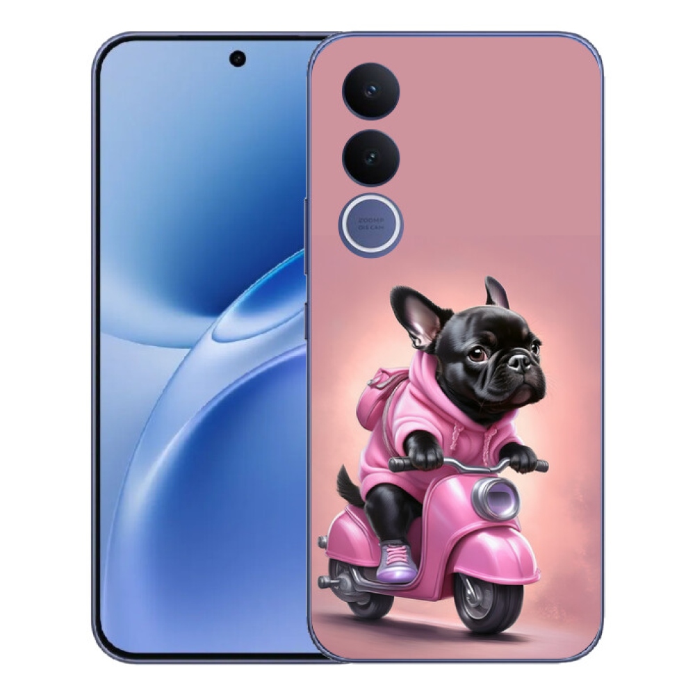 mmCase gél tok a Vivo V70 FE-hez – francia buldog robogón