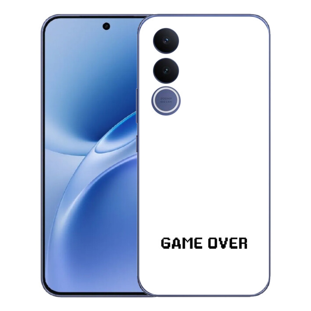 mmCase gél tok a Vivo V70 FE-hez – „game over” fehér háttérrel