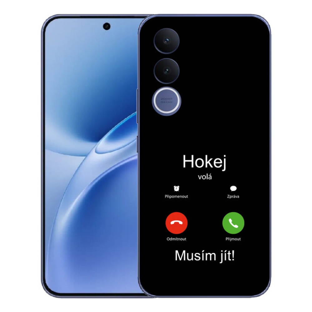 mmCase gél tok a Vivo V70 FE-hez – „A jégkorong hív” fekete háttérrel