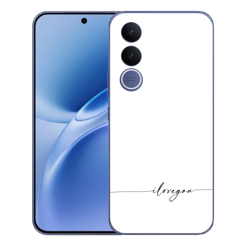 mmCase gélhuzat a Vivo V70 FE-hez – „I love you” fehér háttérrel