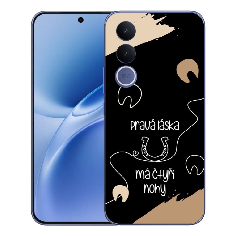 mmCase gél tok a Vivo V70 FE-hez – ló motívum, fekete háttér