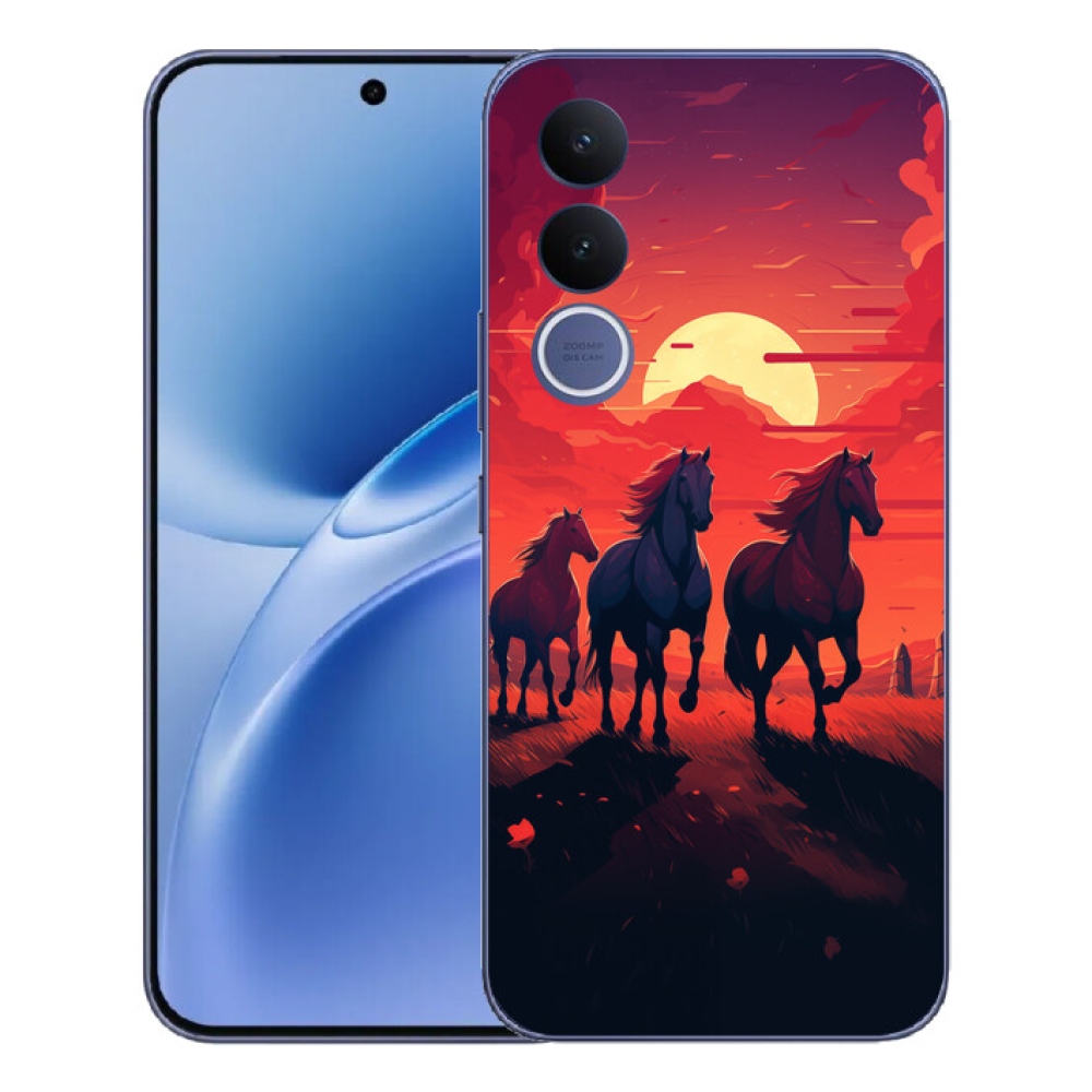 mmCase gél tok a Vivo V70 FE-hez – lovak és naplemente