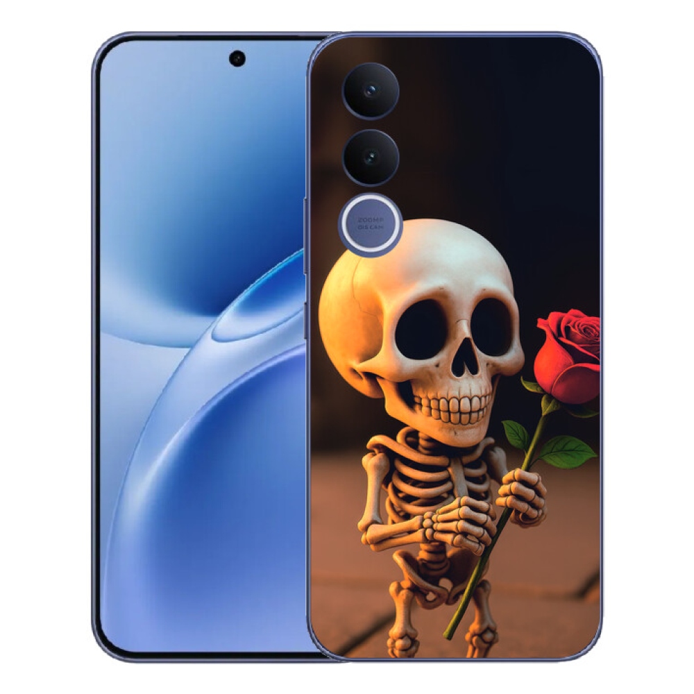mmCase géltok a Vivo V70 FE-hez – csontváz rózsával