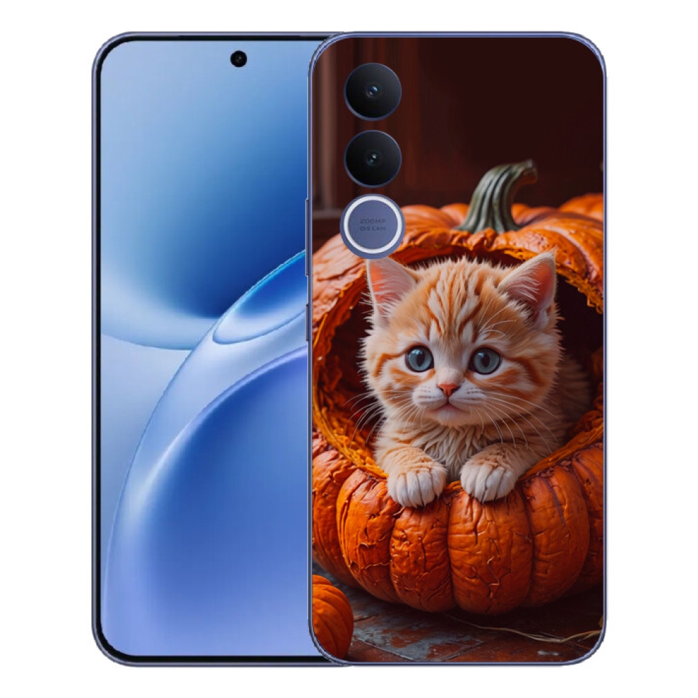 mmCase gél tok a Vivo V70 FE-hez – cica és sütőtök 2