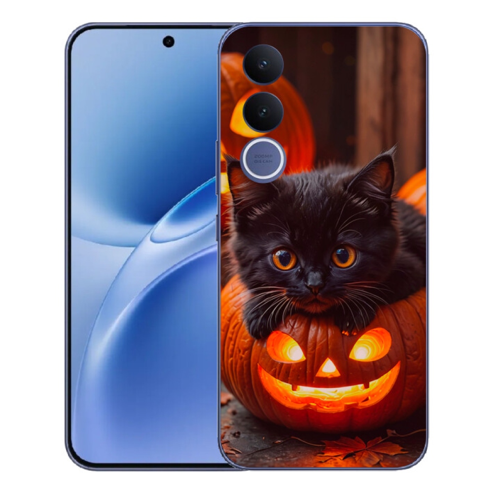 mmCase gél tok a Vivo V70 FE-hez – cica és sütőtök