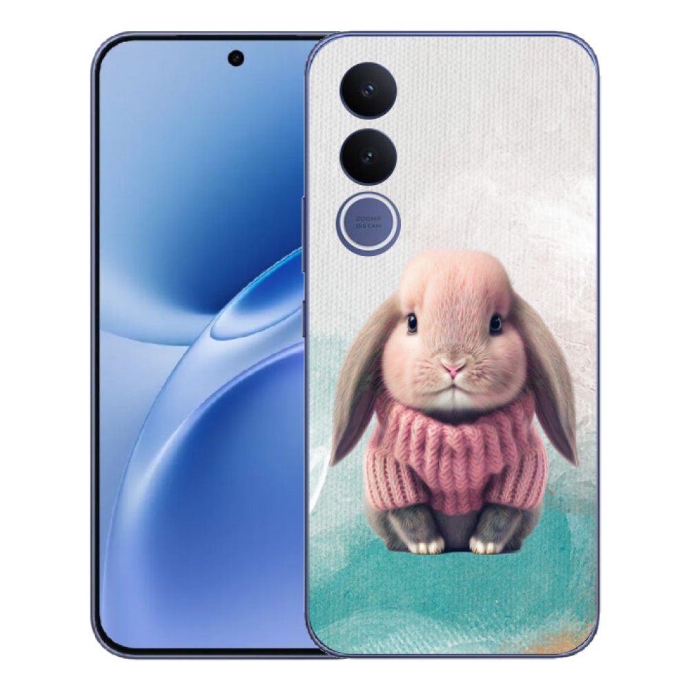 mmCase gél tok a Vivo V70 FE-hez – pulóveres nyuszi