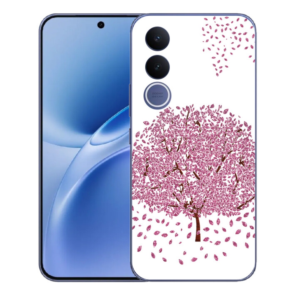 mmCase géltok a Vivo V70 FE-hez – rajzolt fa levelekkel