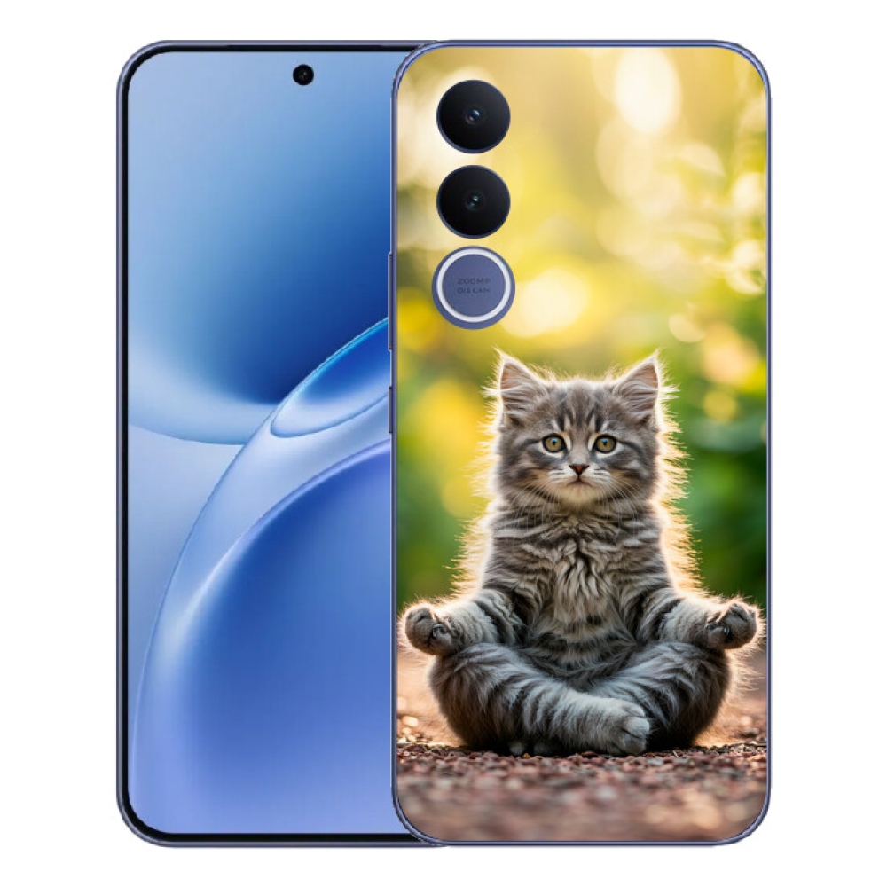 mmCase géltok a Vivo V70 FE-hez – meditáló cica
