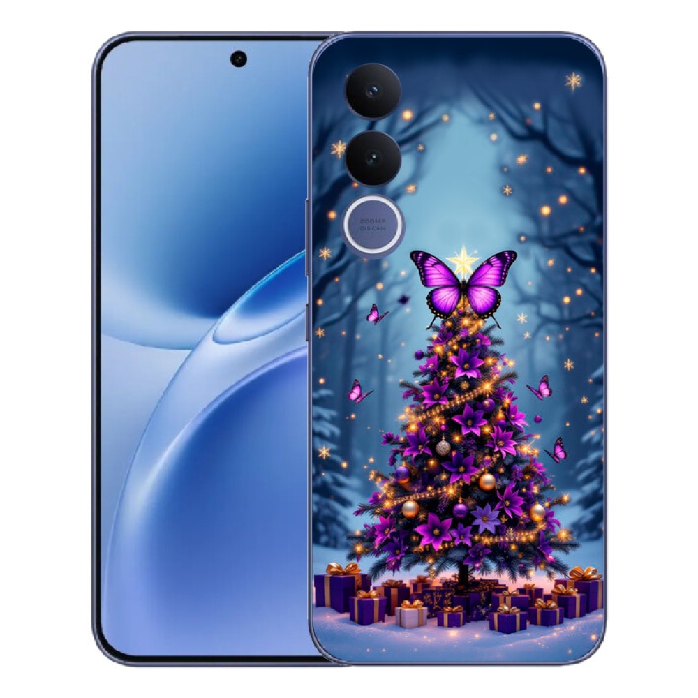 mmCase gél tok a Vivo V70 FE-hez – pillangós karácsonyfa