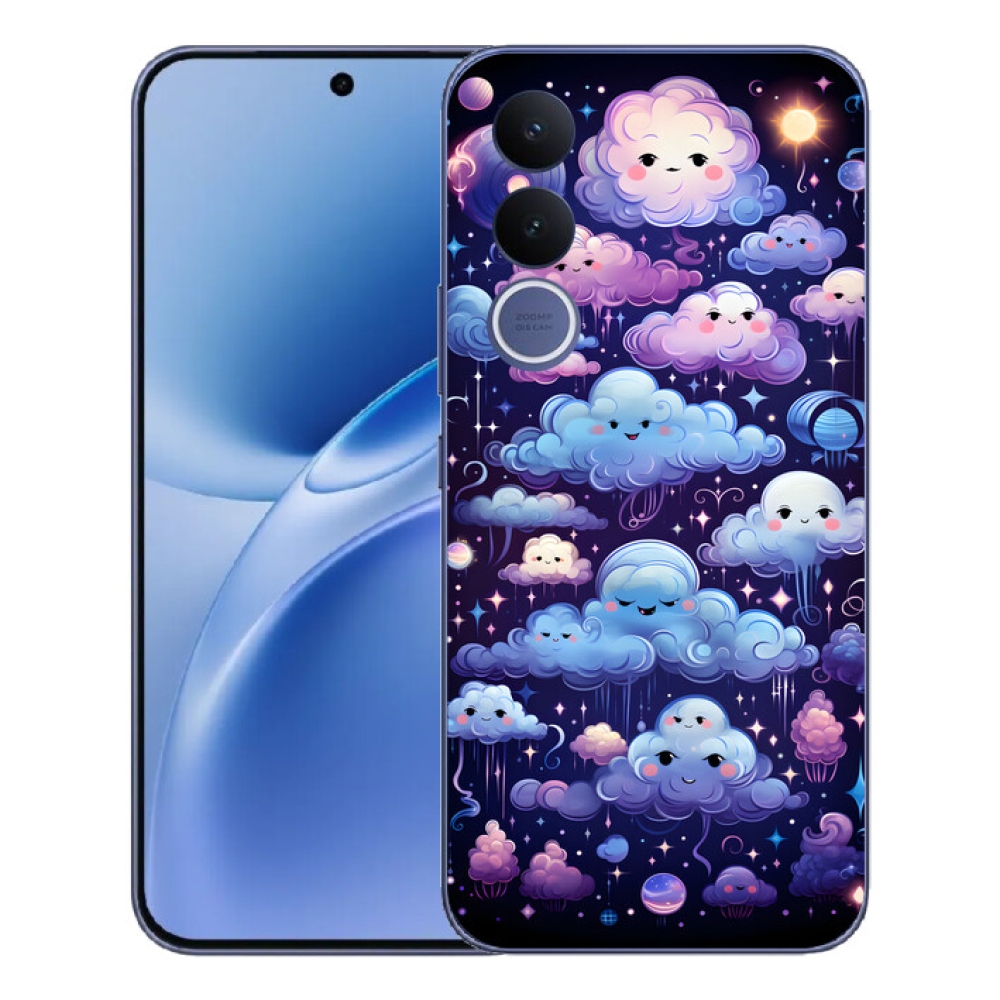 mmCase gélhuzat a Vivo V70 FE-hez – felhőmintás
