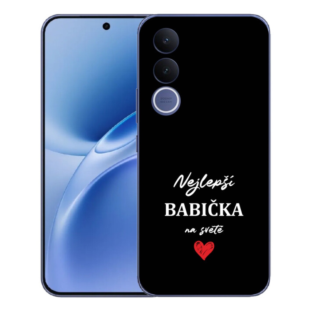 mmCase géltok a Vivo V70 FE-hez – „A legjobb nagymama 1” fekete háttérrel
