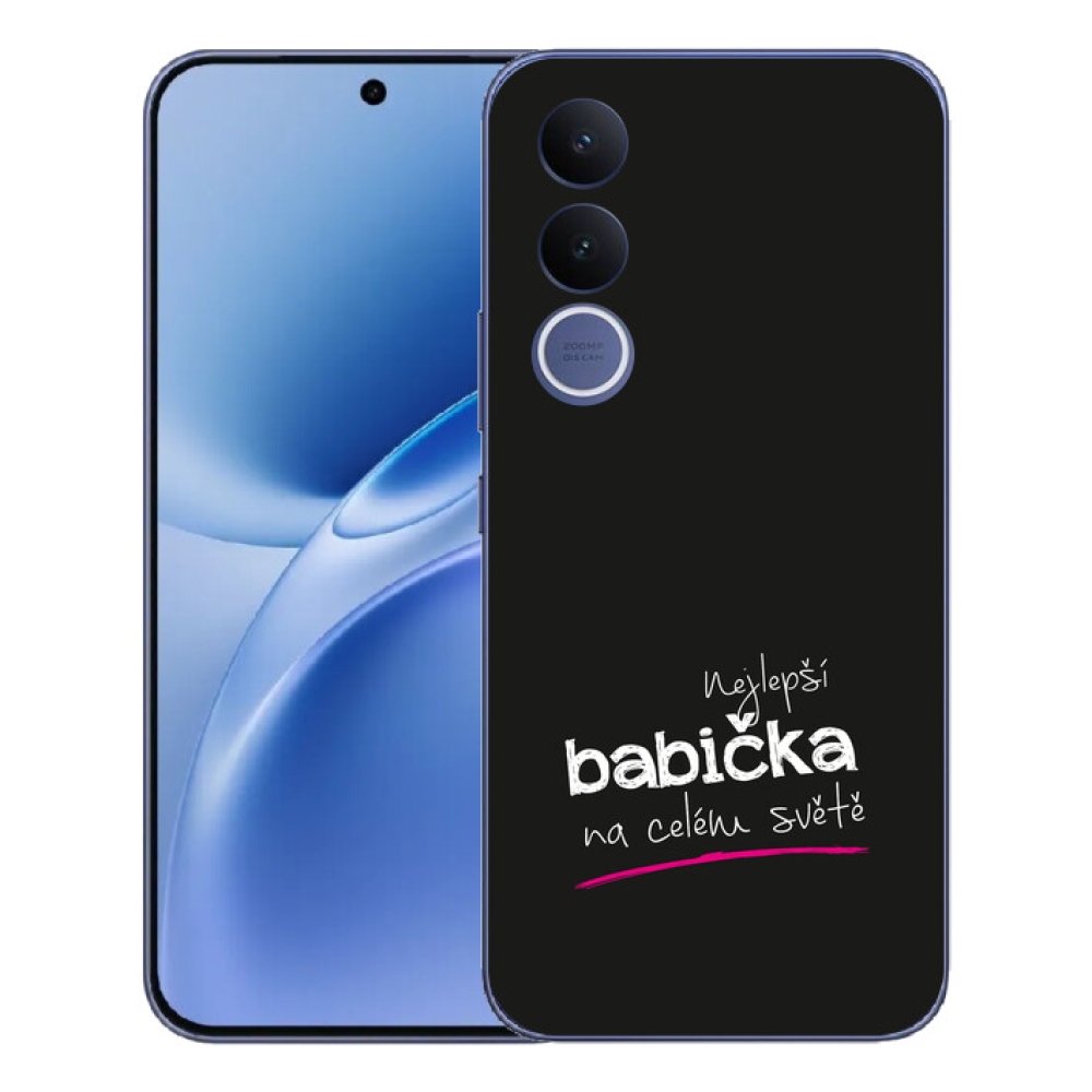 mmCase gél tok a Vivo V70 FE-hez – a legjobb nagymama 4, fekete háttérrel