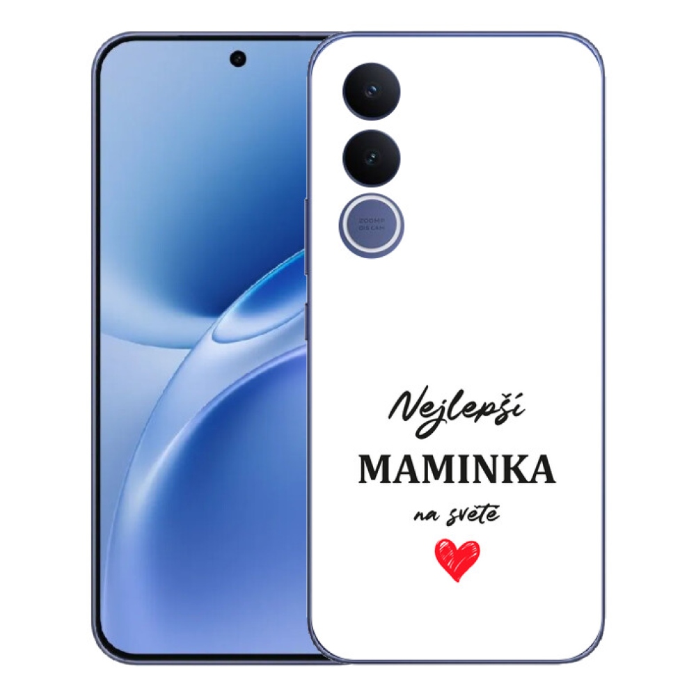 mmCase gélhuzat a Vivo V70 FE-hez – „A legjobb anyuka” 1, fehér háttérrel