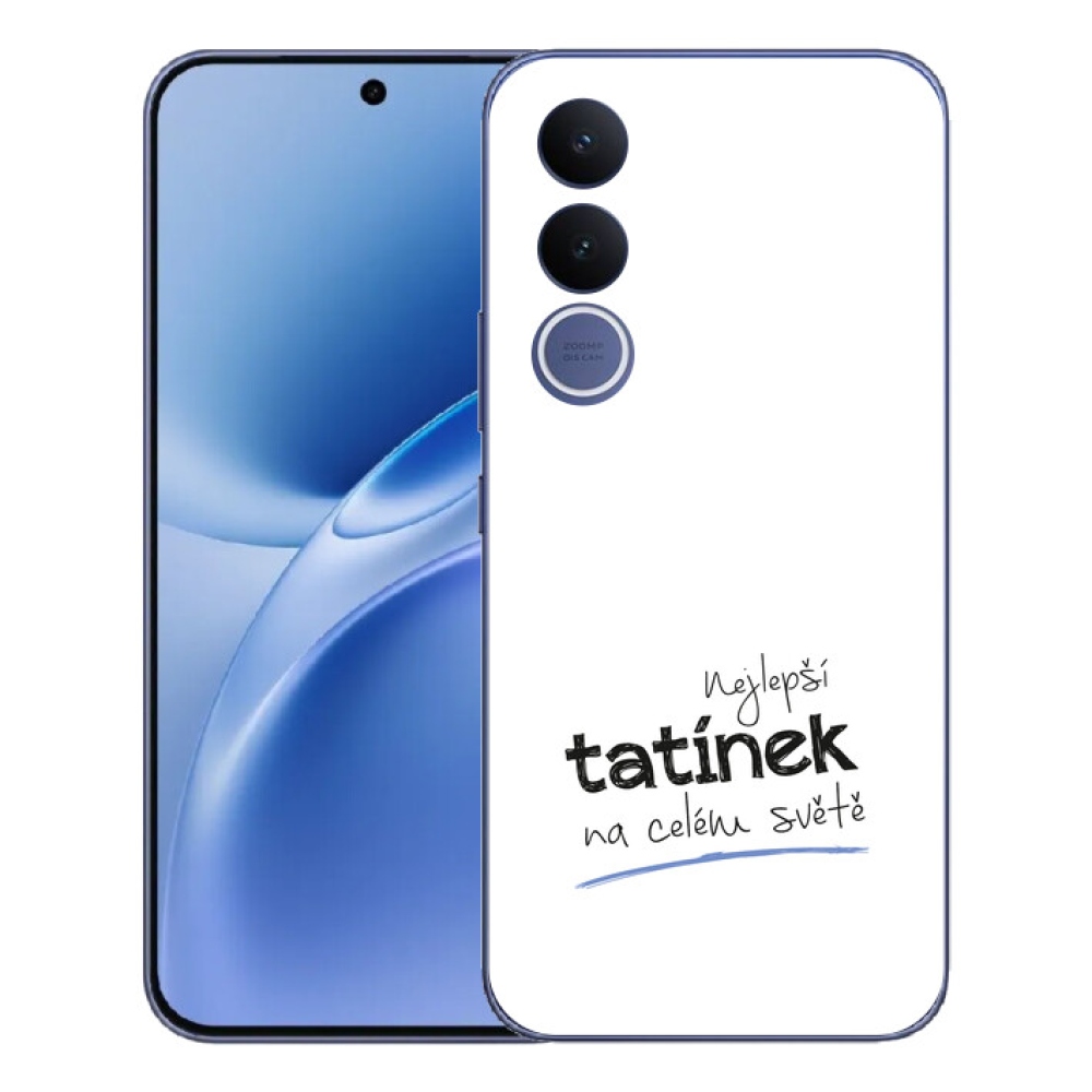 mmCase gél tok a Vivo V70 FE-hez – „A legjobb apa” felirattal, fehér háttérrel
