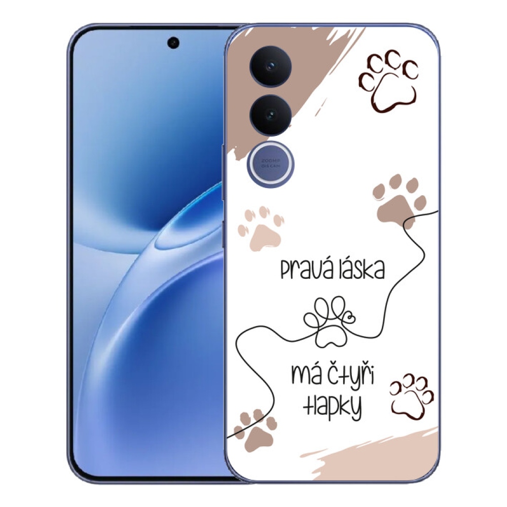 mmCase gél tok a Vivo V70 FE-hez – kutyás motívum, 1 db, fehér háttérrel