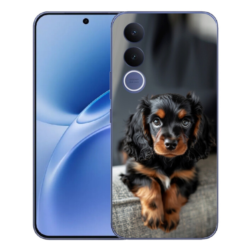 mmCase gél tok a Vivo V70 FE-hez – aranyos, hosszúszőrű tacskó