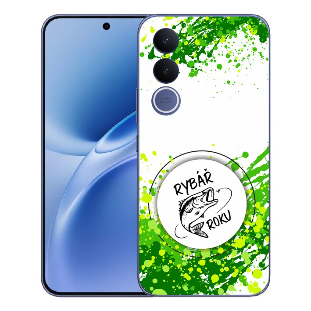 mmCase géltok a Vivo V70 FE-hez – „Az év horgásza” fehér háttérrel