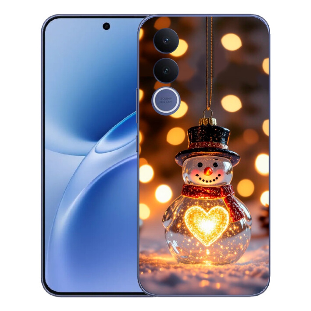 mmCase gél tok a Vivo V70 FE-hez – világító karácsonyi hóember