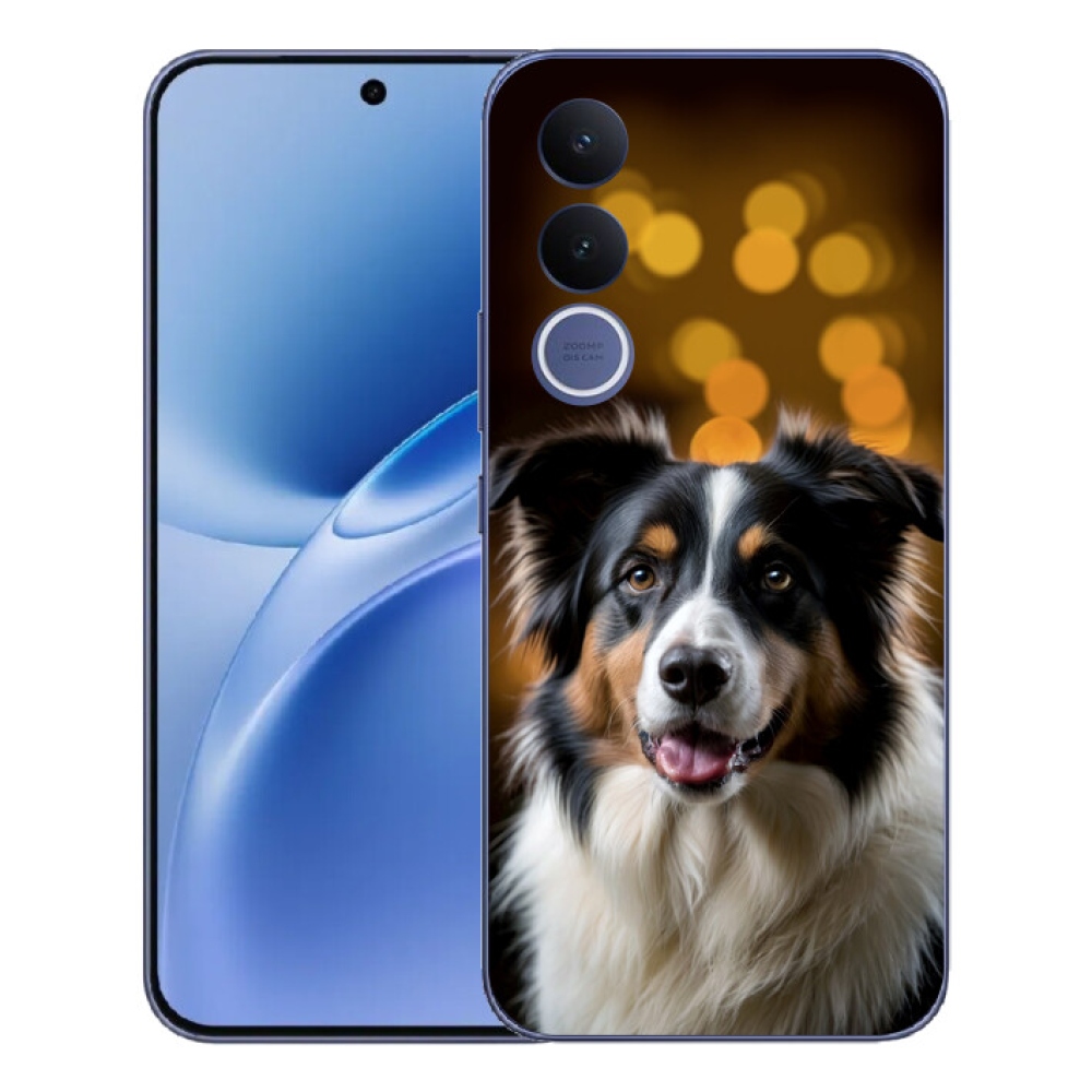 mmCase gél tok a Vivo V70 FE-hez – mosolygós ausztrál juhászkutya