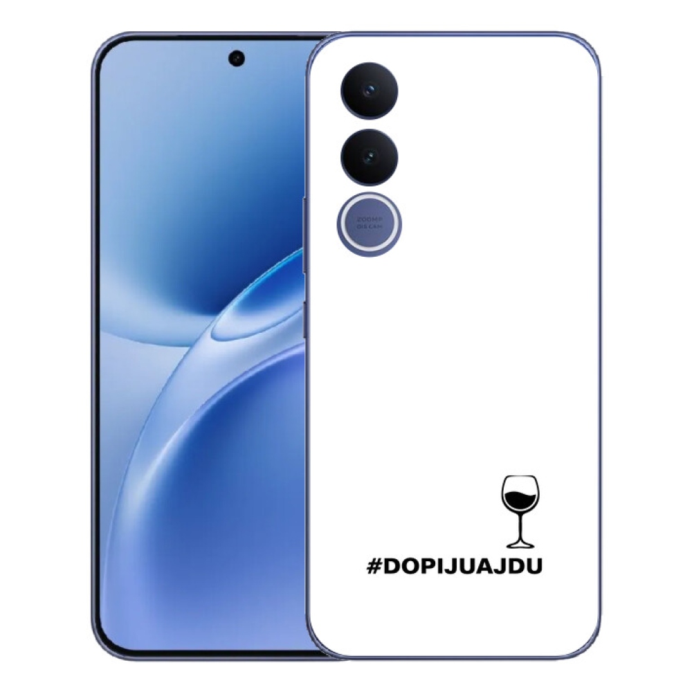 mmCase gél tok a Vivo V70 FE-hez – szőlőmotívum fehér háttérrel