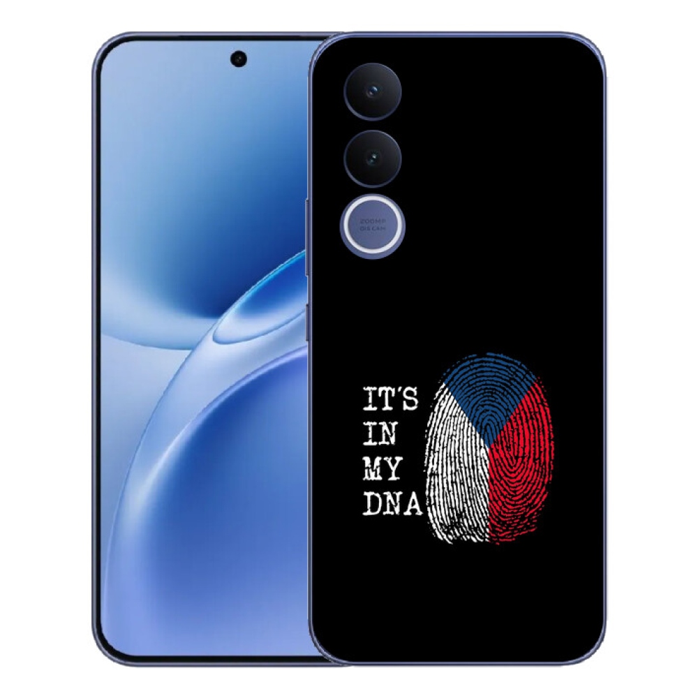mmCase gél tok a Vivo V70 FE-hez – zászló, ujjlenyomat, fekete háttér