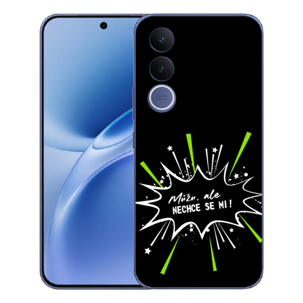 mmCase géltok a Vivo V70 FE-hez – vicces felirat, 11, fekete háttér