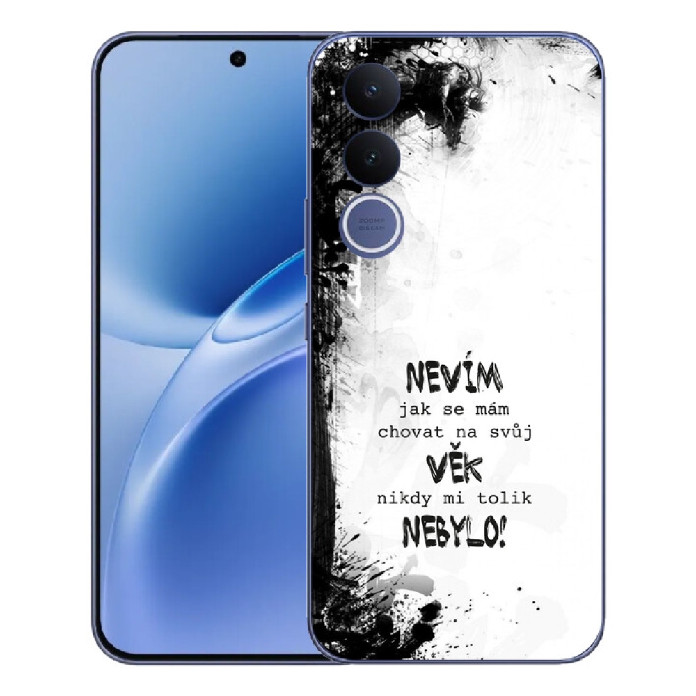 mmCase géltok a Vivo V70 FE-hez – vicces felirat, 14, fehér háttér