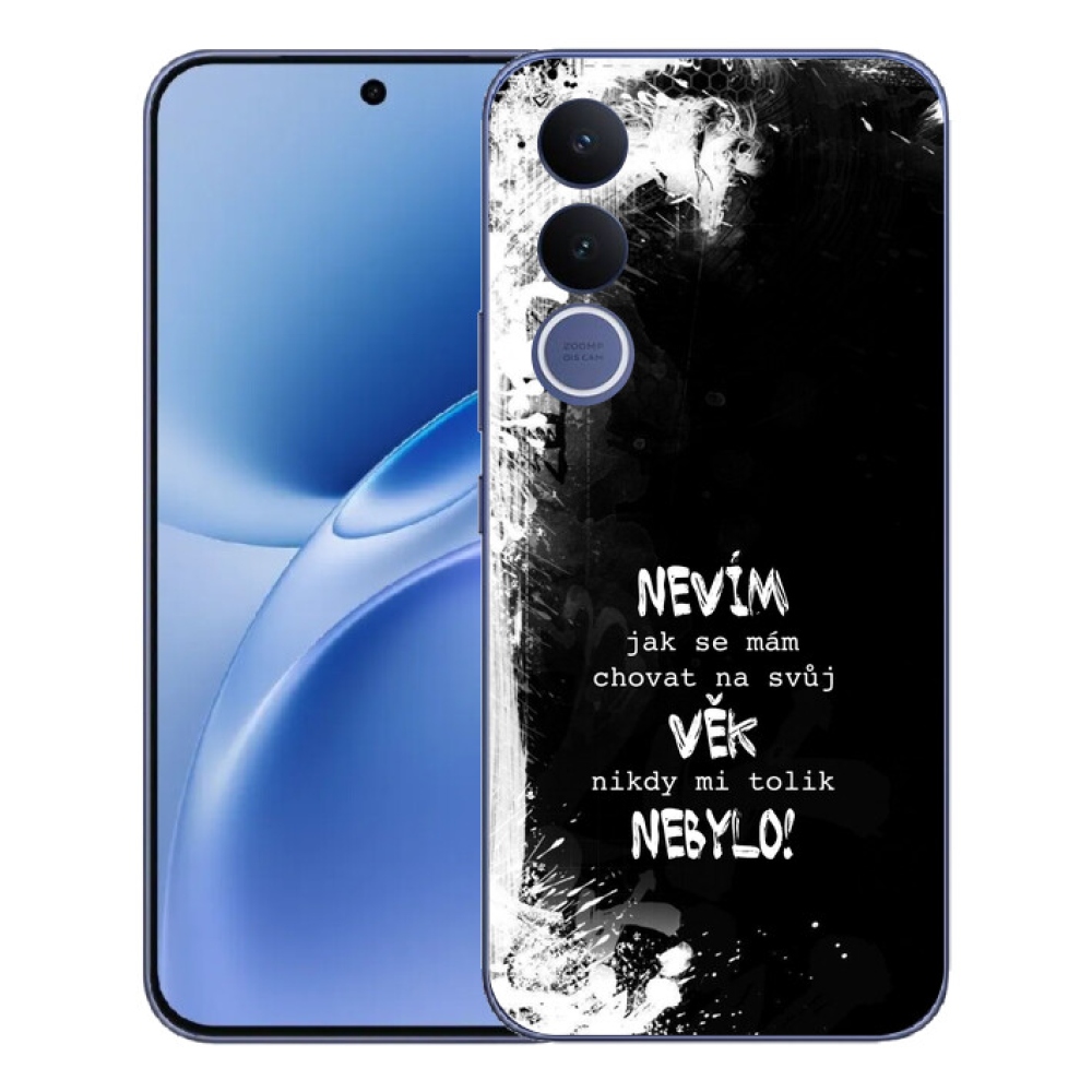 mmCase géltok a Vivo V70 FE-hez – vicces felirat, 14, fekete háttér