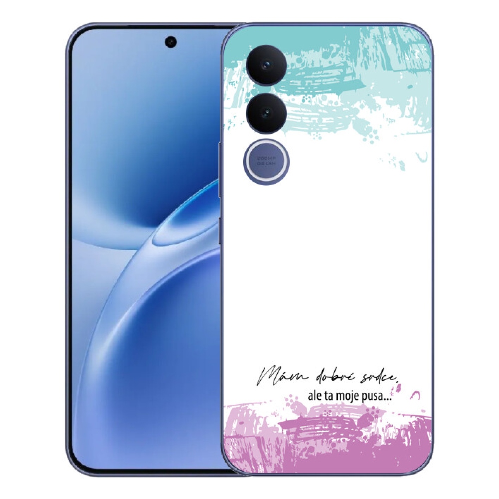 mmCase géltok a Vivo V70 FE-hez – vicces felirat, 3 fehér háttér
