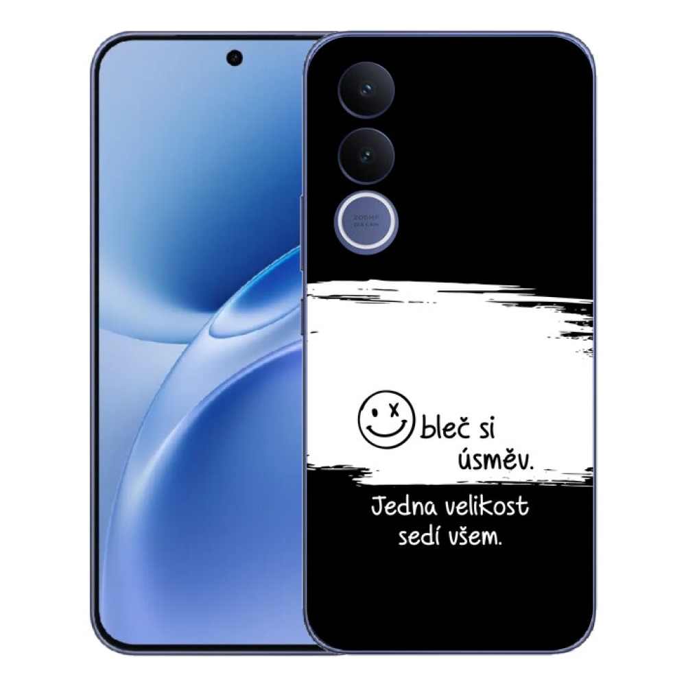 mmCase géltok a Vivo V70 FE-hez – vicces felirat, 8 fekete-fehér háttér