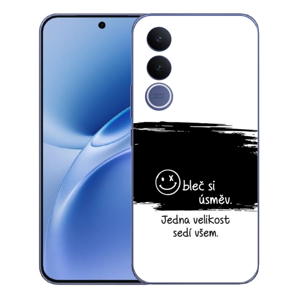 mmCase géltok a Vivo V70 FE-hez – vicces szöveg, 8 fekete-fehér háttér