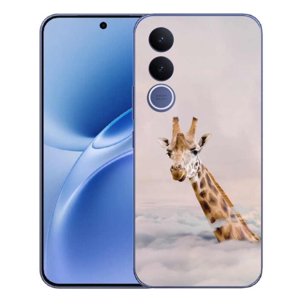 mmCase gél tok a Vivo V70 FE-hez – zsiráf a felhők között
