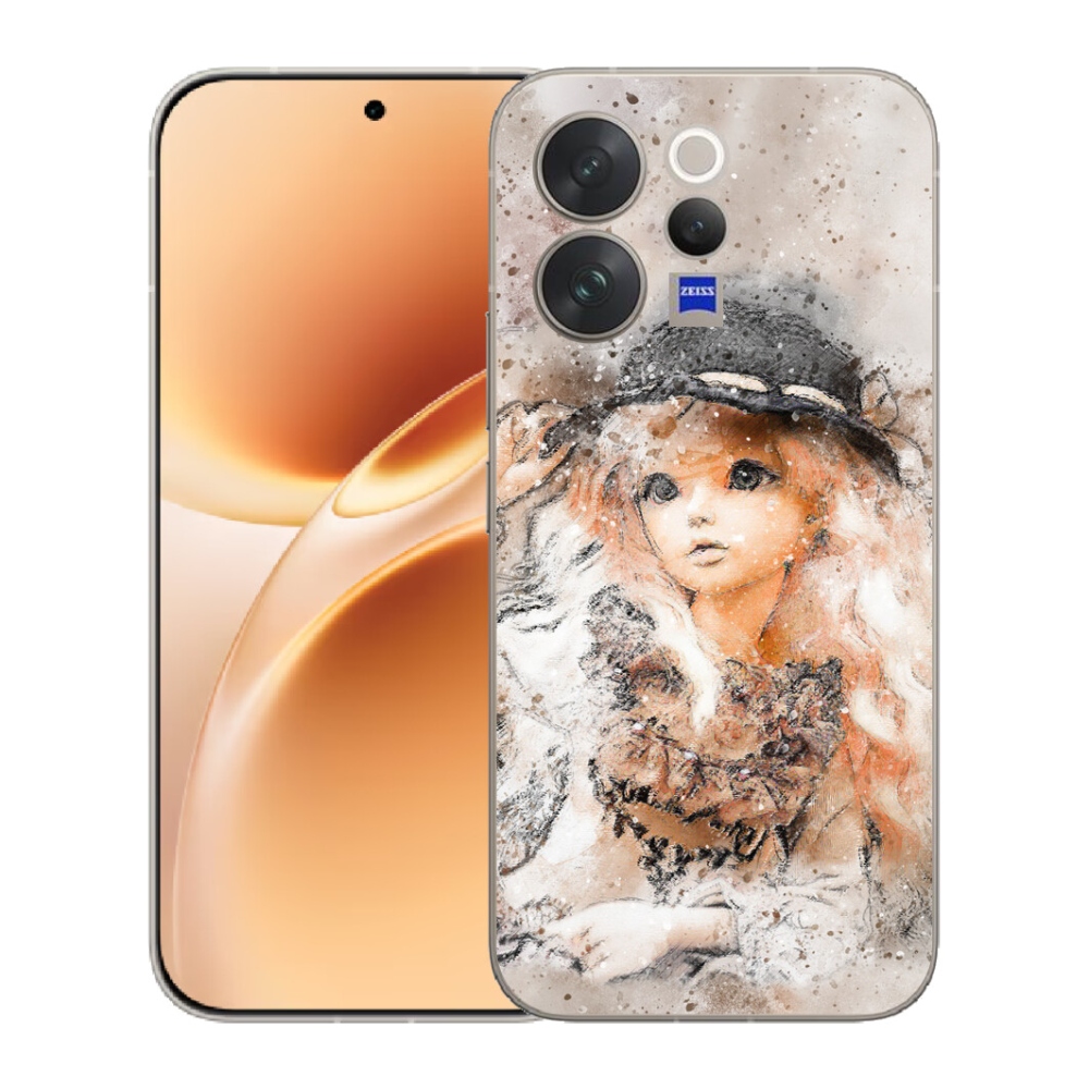 mmCase gél tok a Vivo V70-hez – kalapos kislány