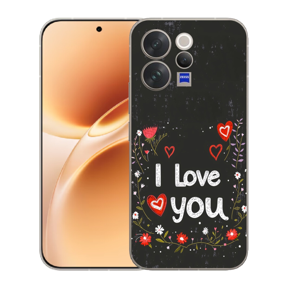 mmCase géltok a Vivo V70-hez – „I love you” fekete háttérrel