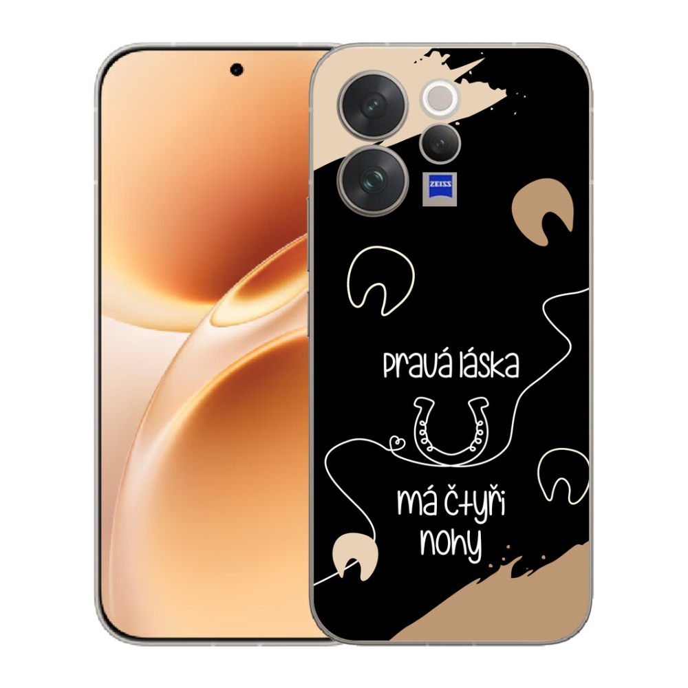mmCase gél tok a Vivo V70-hez – ló motívum, fekete háttér