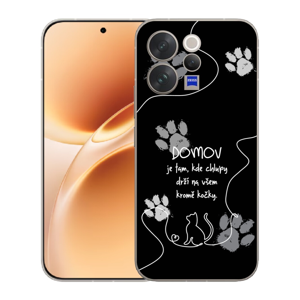 mmCase gél tok a Vivo V70-hez – macskás motívum, fekete háttér