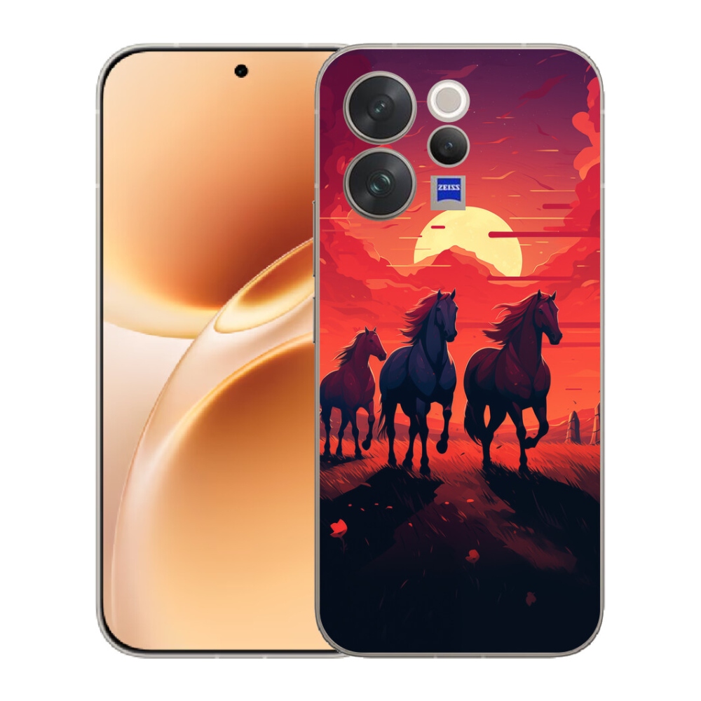 mmCase géltok a Vivo V70-hez – lovak és naplemente
