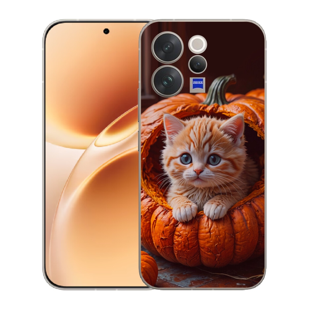 mmCase gél tok a Vivo V70-hez – cica és sütőtök 2