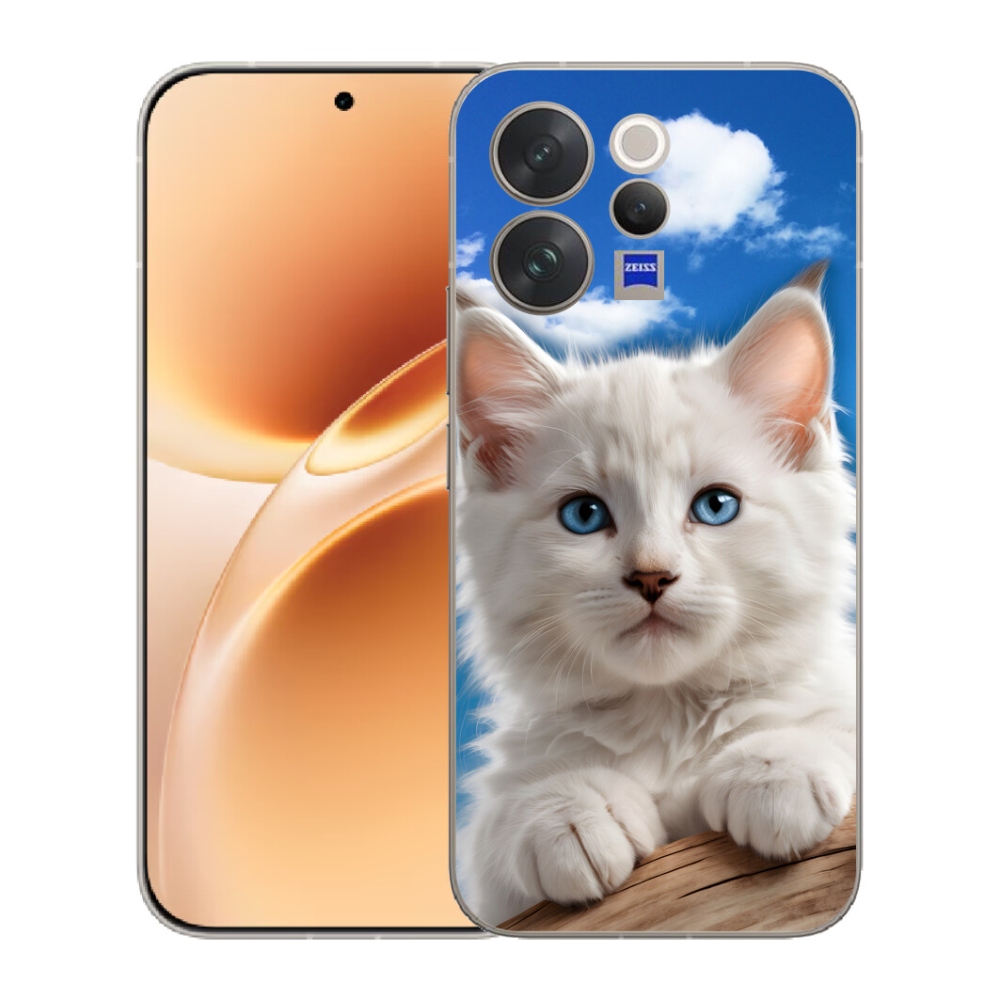 mmCase gél tok a Vivo V70-hez – cica és felhők