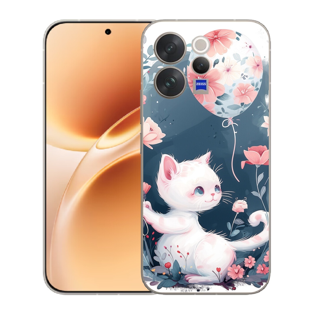 mmCase géltok a Vivo V70-hez – cica léggömbbel