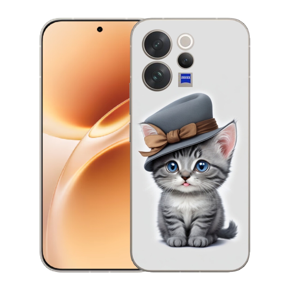 mmCase gél tok a Vivo V70-hez – kalapos cica
