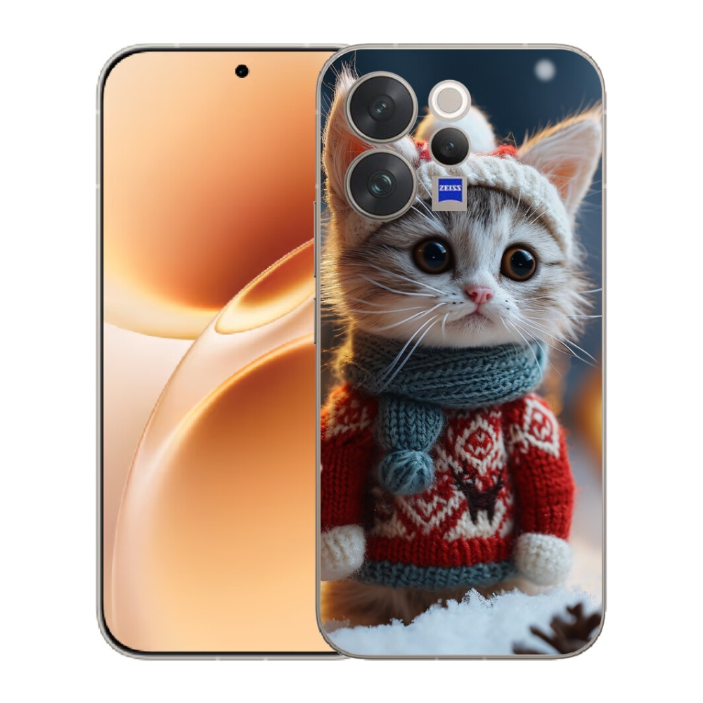 mmCase géltok a Vivo V70-hez – pulóveres cica