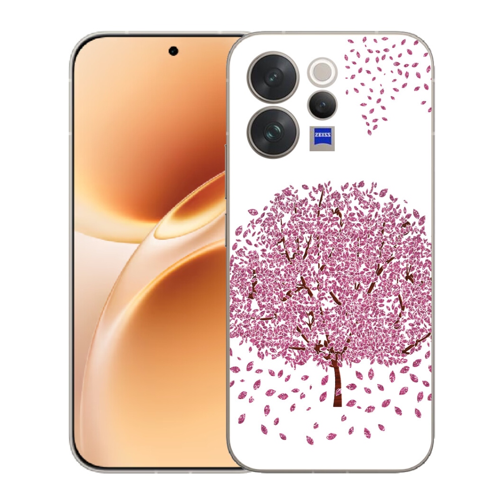 mmCase géltok a Vivo V70-hez – rajzolt fa levelekkel